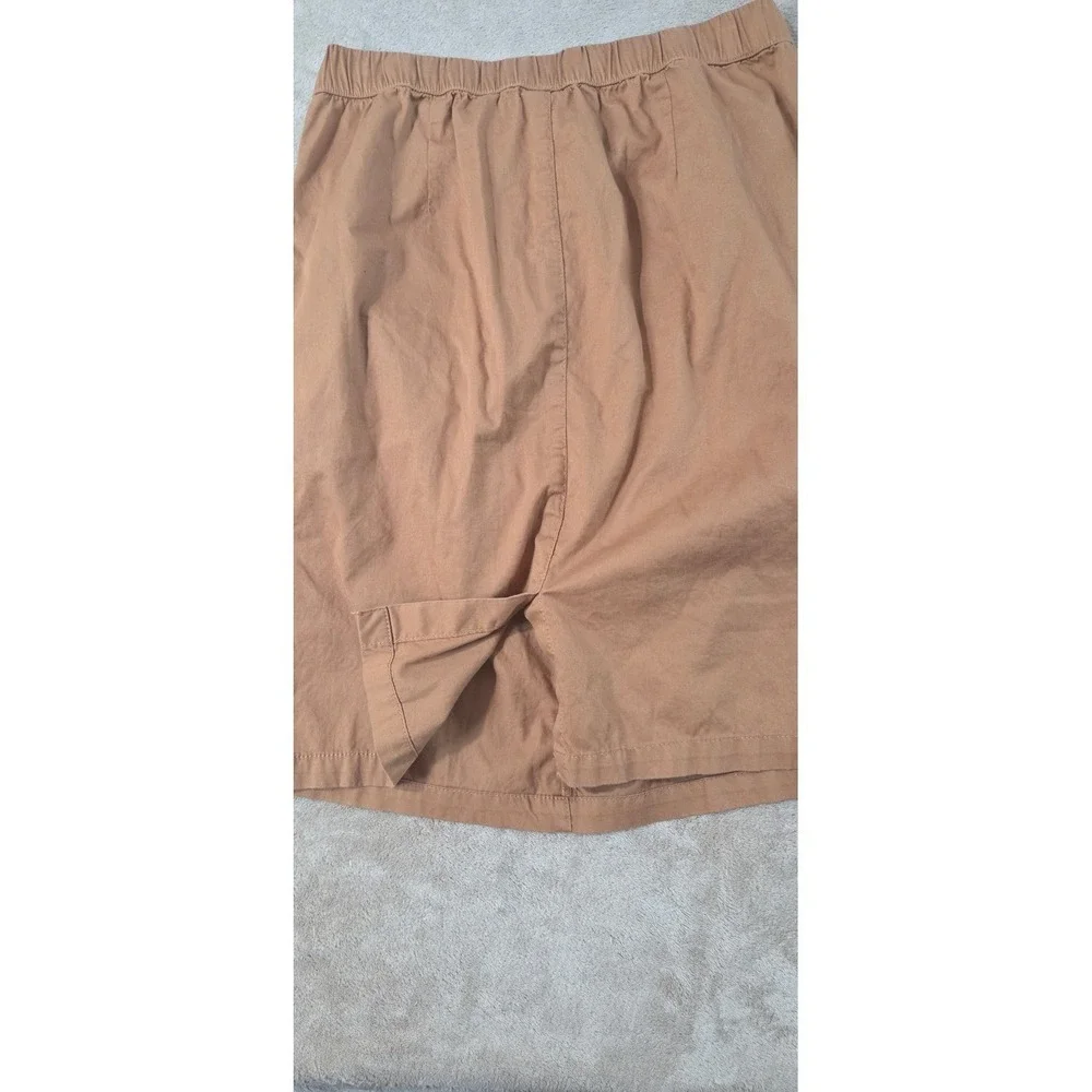 Pact Daily Twill skirt Medium Tan organic cotton stretch drawstring pockets EUC - Picture 6 of 9